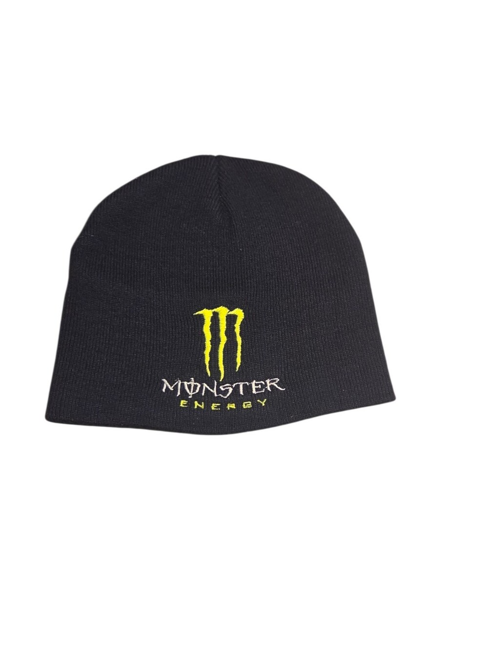 Monster Energy Black Knit Beanie Embroidered Logo Moto Racing Y2K Unisex Hat Cap